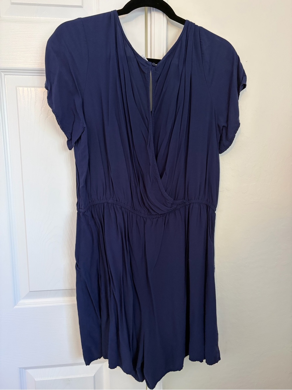 Women's Navy Blue Short Sleeve romper